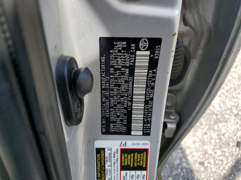 63576526 :رقم المزاد ، 4T1BF1FK3DU688432 vin ، 2013 Toyota Camry مزاد بيع