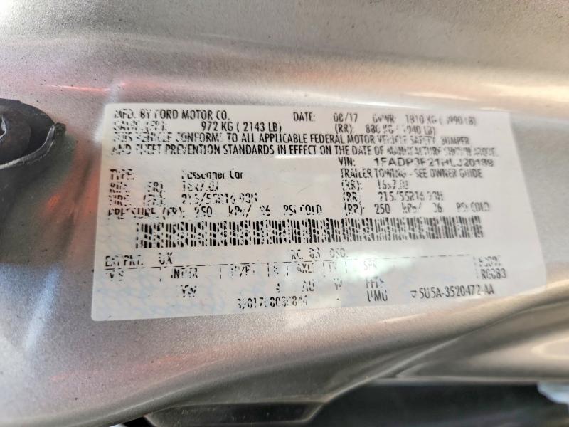 62622296 :رقم المزاد ، 1FADP3F21HL320189 vin ، 2017 Ford Focus مزاد بيع