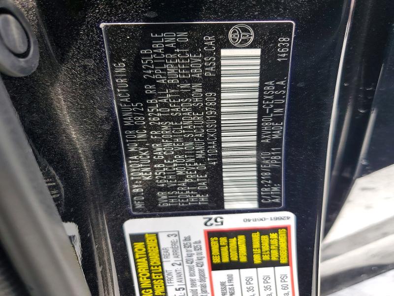 2025 Toyota Camry მანქანა იყიდება აუქციონზე, vin: 4T1DAACK0SU197809, აუქციონის ნომერი: 76294135