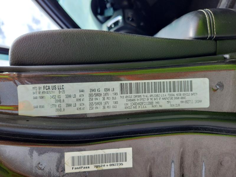 2015 Dodge Durango მანქანა იყიდება აუქციონზე, vin: 1C4RDHAG9FC113989, აუქციონის ნომერი: 63514206