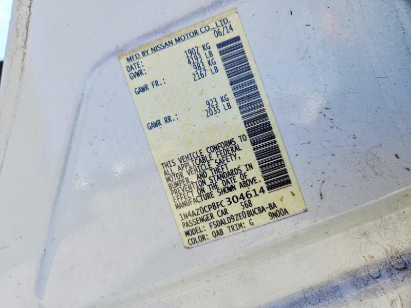 59676676 :رقم المزاد ، 1N4AZ0CP8FC304614 vin ، 2015 Nissan Leaf مزاد بيع
