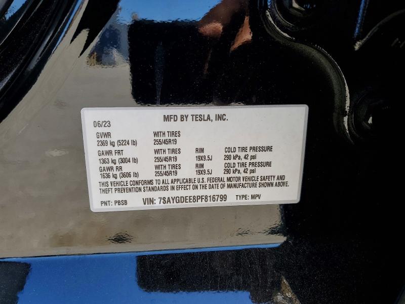 Продаж на аукціоні авто 2023 Tesla Model Y, vin: 7SAYGDEE8PF816799, номер лоту: 58248566