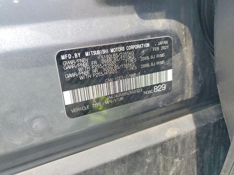Aukcja sprzedaży 2022 Mitsubishi Outlander, vin: JA4J4UA86NZ602323, numer aukcji: 60135546