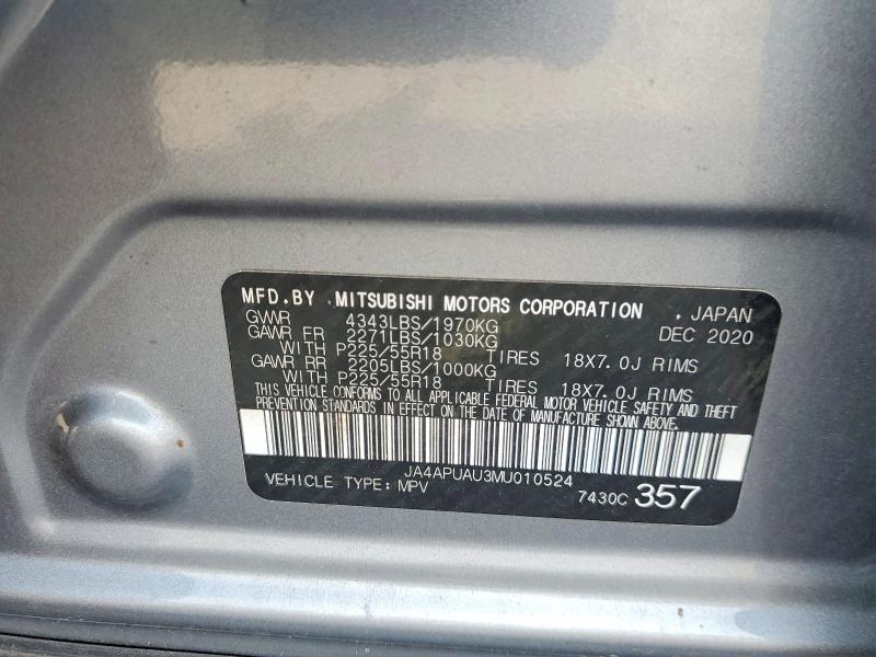 Продаж на аукціоні авто 2021 Mitsubishi Outlander Sport, vin: JA4APUAU3MU010524, номер лоту: 61103956