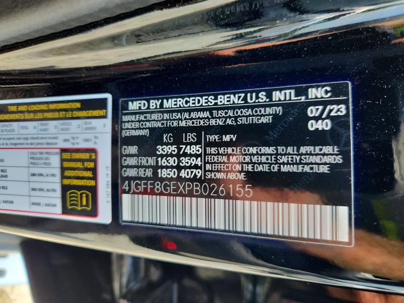 Aukcja sprzedaży 2023 Mercedes-benz Gls, vin: 4JGFF8GEXPB026155, numer aukcji: 62266496