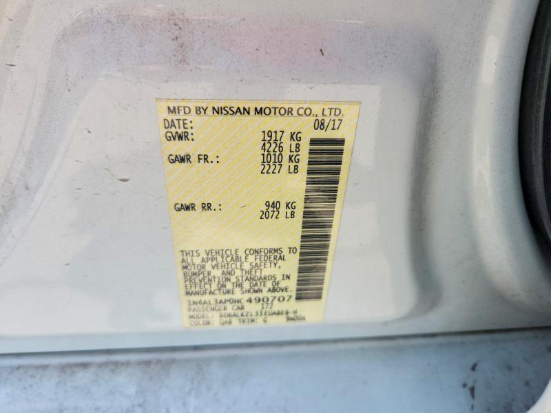 59253186 :رقم المزاد ، 1N4AL3AP0HC490707 vin ، 2017 Nissan Altima مزاد بيع