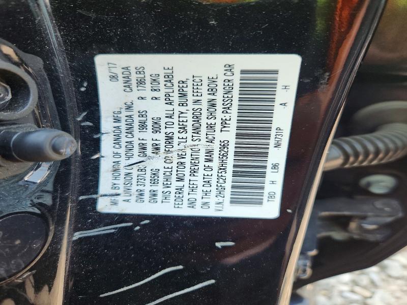 60958306 :رقم المزاد ، 2HGFC2F5XHH562965 vin ، 2017 Honda Civic مزاد بيع