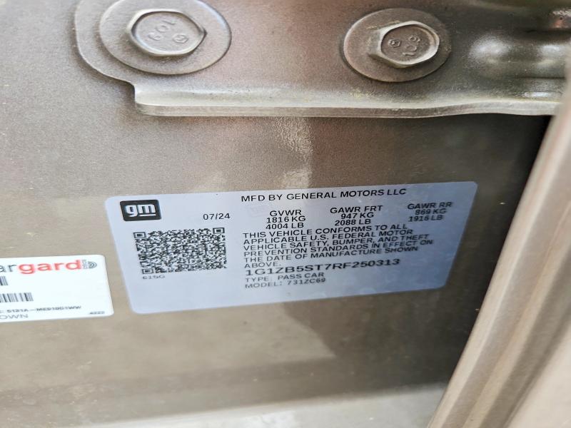 61111466 :رقم المزاد ، 1G1ZB5ST7RF250313 vin ، 2024 Chevrolet Malibu مزاد بيع