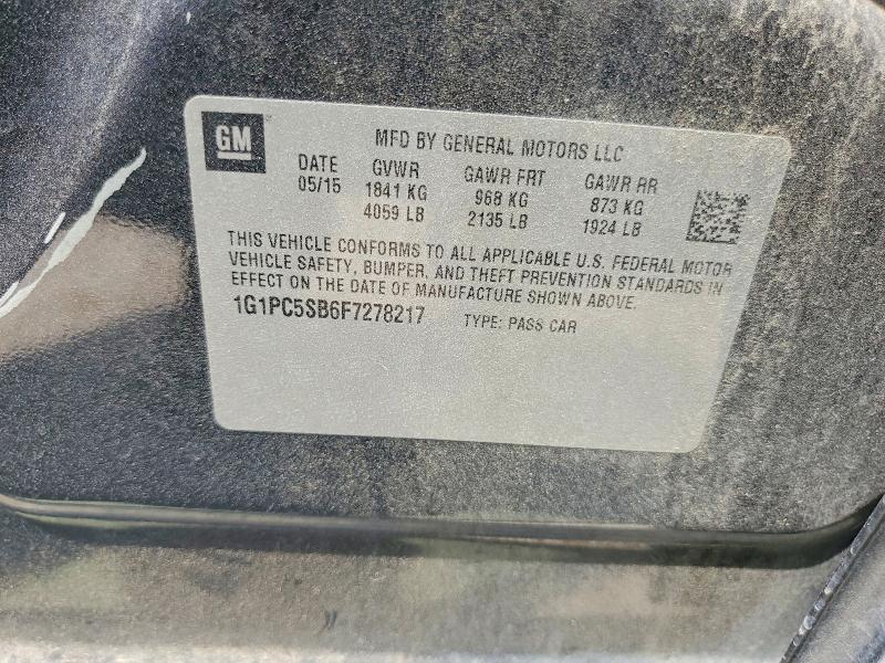 Продаж на аукціоні авто 2015 Chevrolet Cruze, vin: 1G1PC5SB6F7278217, номер лоту: 62959116