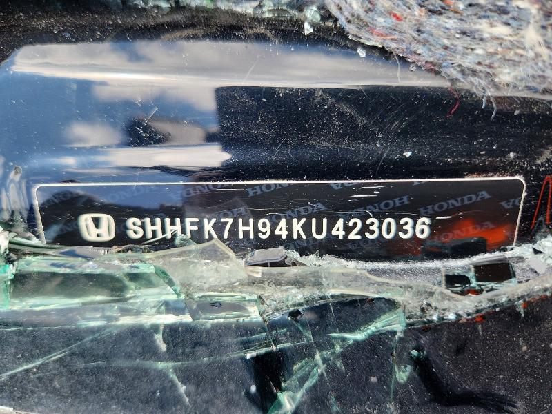 57568296 :رقم المزاد ، SHHFK7H94KU423036 vin ، 2019 Honda Civic مزاد بيع
