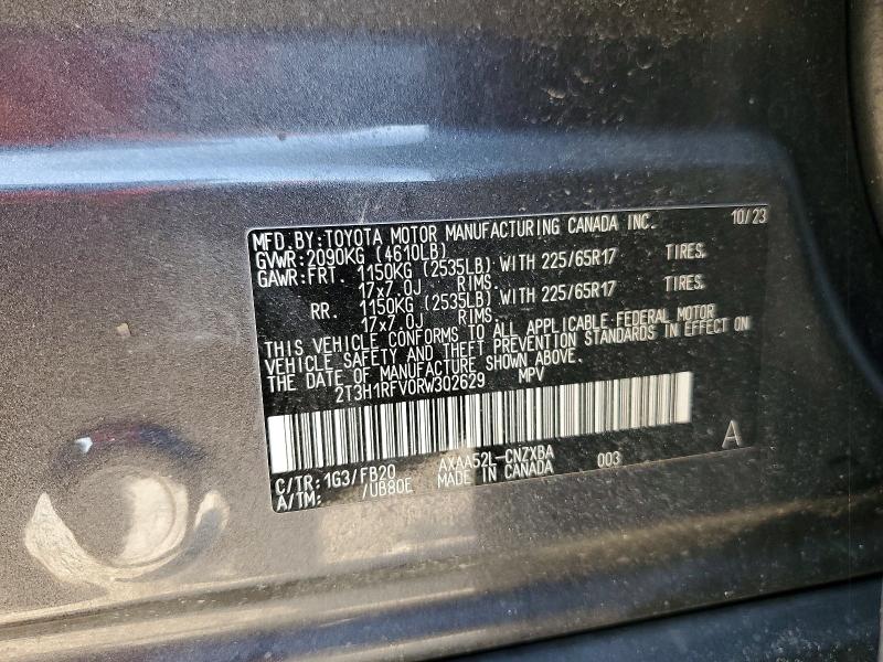 62890036 :رقم المزاد ، 2T3H1RFV0RW302629 vin ، 2024 Toyota Rav4 مزاد بيع