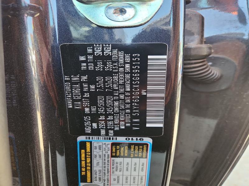2025 Kia Telluride მანქანა იყიდება აუქციონზე, vin: 5XYP6DGCXSG695153, აუქციონის ნომერი: 62054106