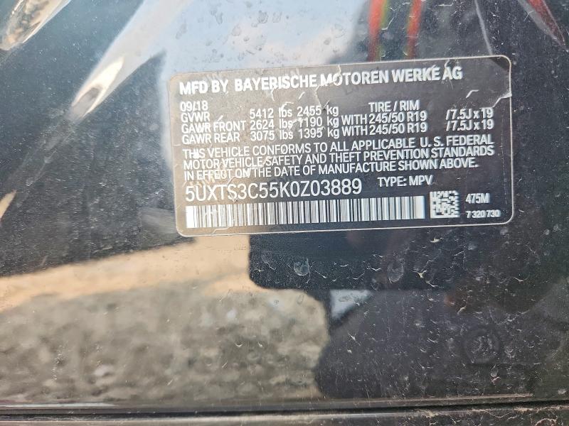Aukcja sprzedaży 2019 Bmw X3, vin: 5UXTS3C55K0Z03889, numer aukcji: 60405916