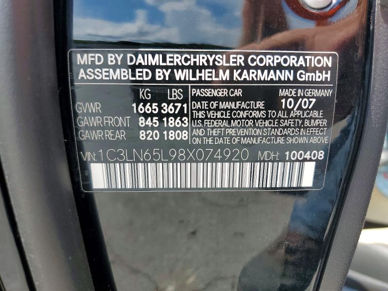 Продаж на аукціоні авто 2008 Chrysler Crossfire, vin: 1C3LN65L98X074920, номер лоту: 61762046