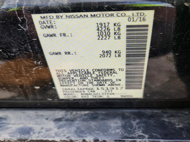 Aukcja sprzedaży 2016 Nissan Altima, vin: 1N4AL3AP6GC151917, numer aukcji: 62653906