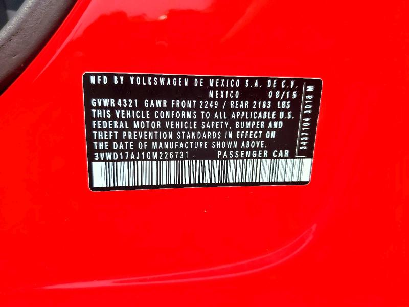 Продаж на аукціоні авто 2016 Volkswagen Jetta, vin: 3VWD17AJ1GM226731, номер лоту: 61395896