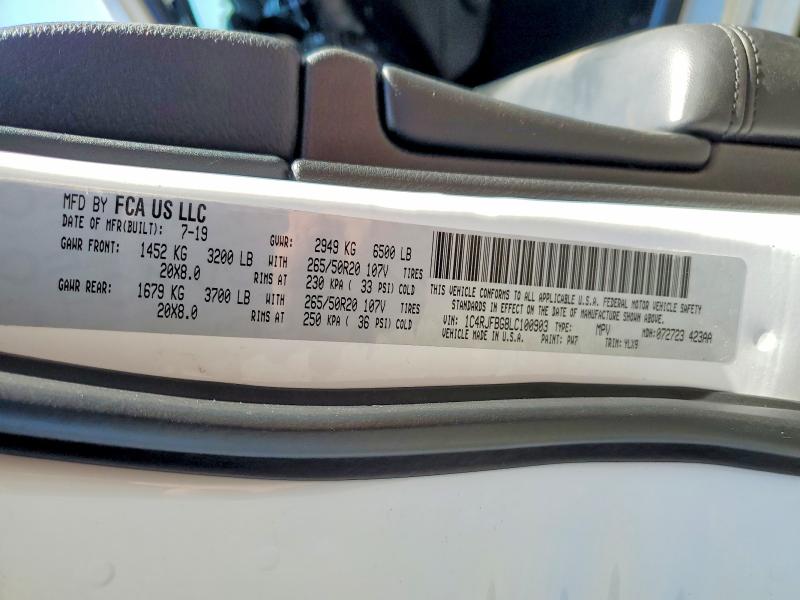 Продажа на аукционе авто 2020 Jeep Grand Cherokee, vin: 1C4RJFBG8LC100903, номер лота: 61792406