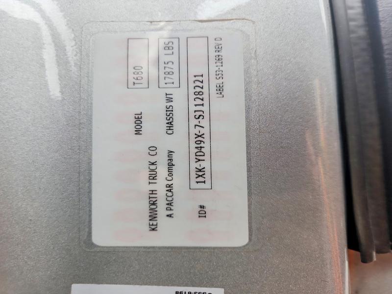 Auction sale of the 2025 Kenworth T680, vin: 1XKYD49X7SJ128221, lot number: 59878776
