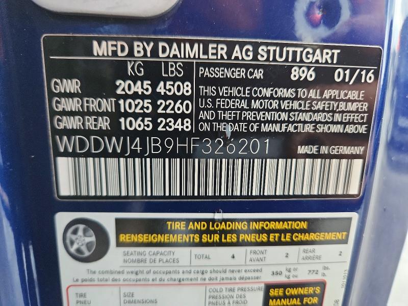 Aukcja sprzedaży 2017 Mercedes-benz C, vin: WDDWJ4JB9HF326201, numer aukcji: 61558726