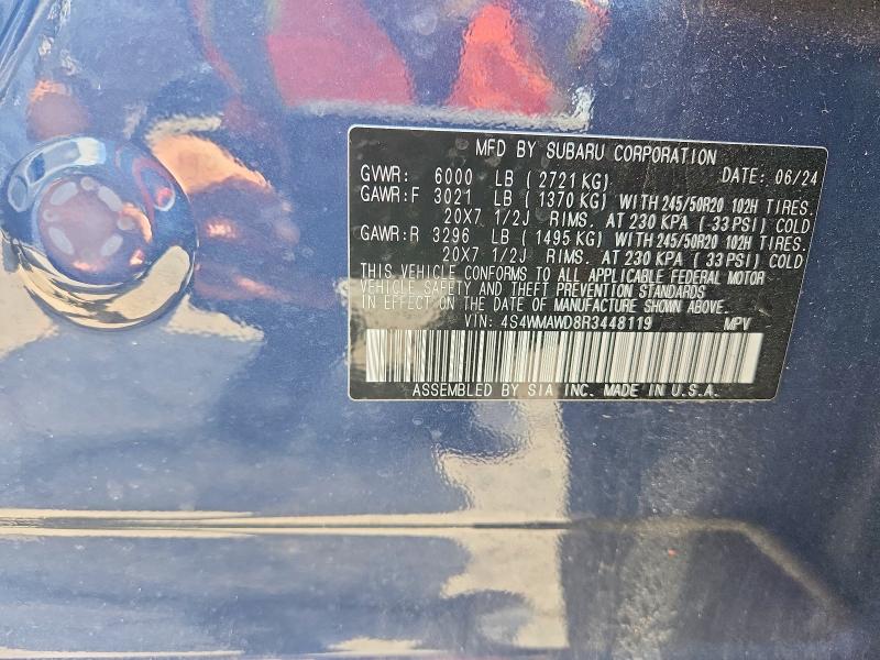 60509976 :رقم المزاد ، 4S4WMAWD8R3448119 vin ، 2024 Subaru Ascent مزاد بيع