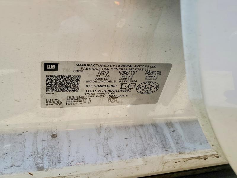 Aukcja sprzedaży 2019 Gmc Yukon, vin: 1GKS2CKJ5KR144561, numer aukcji: 63238056