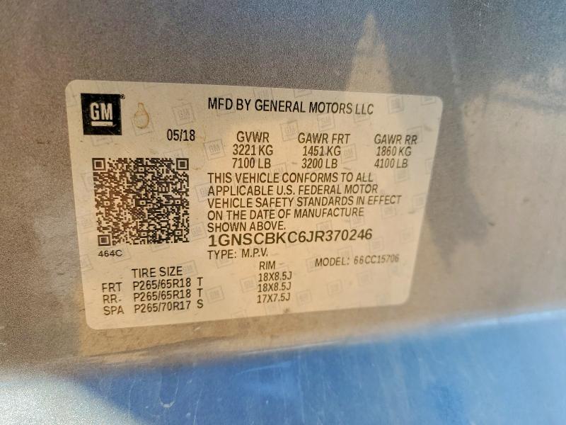 Продажа на аукционе авто 2018 Chevrolet Tahoe, vin: 1GNSCBKC6JR370246, номер лота: 57384896