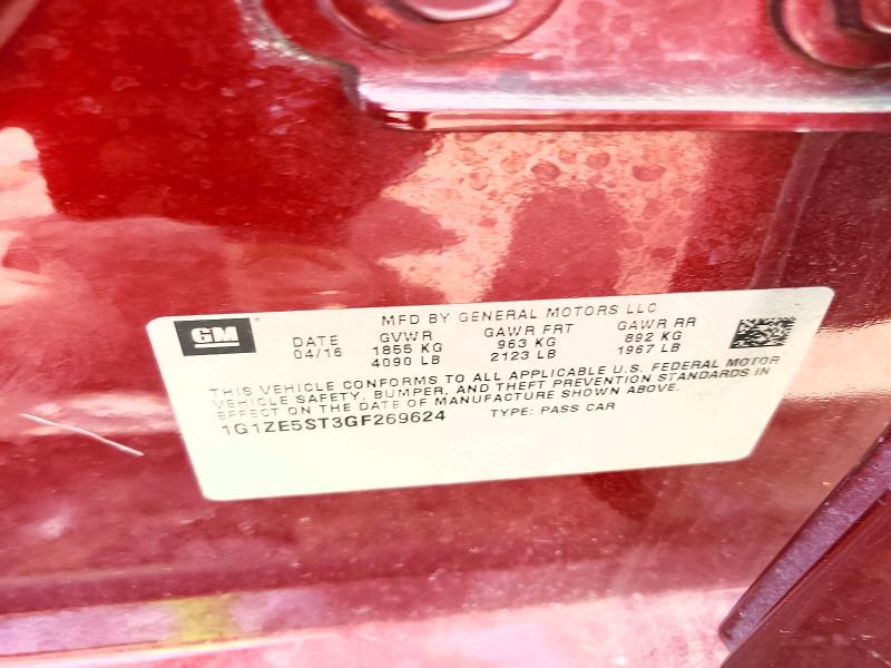 Продаж на аукціоні авто 2016 Chevrolet Malibu, vin: 1G1ZE5ST3GF269624, номер лоту: 61693186