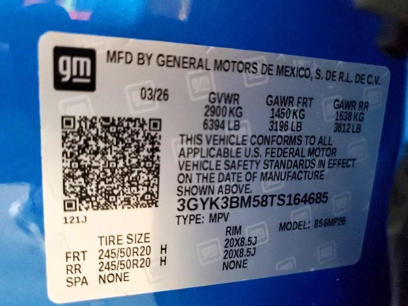 61564366 :رقم المزاد ، 3GYK3BM58TS164685 vin ، 2026 Cadillac Optiq مزاد بيع
