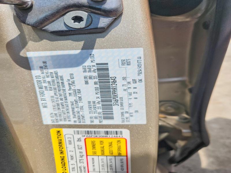 60452986 :رقم المزاد ، 3FA6P0K99HR124643 vin ، 2017 Ford Fusion مزاد بيع