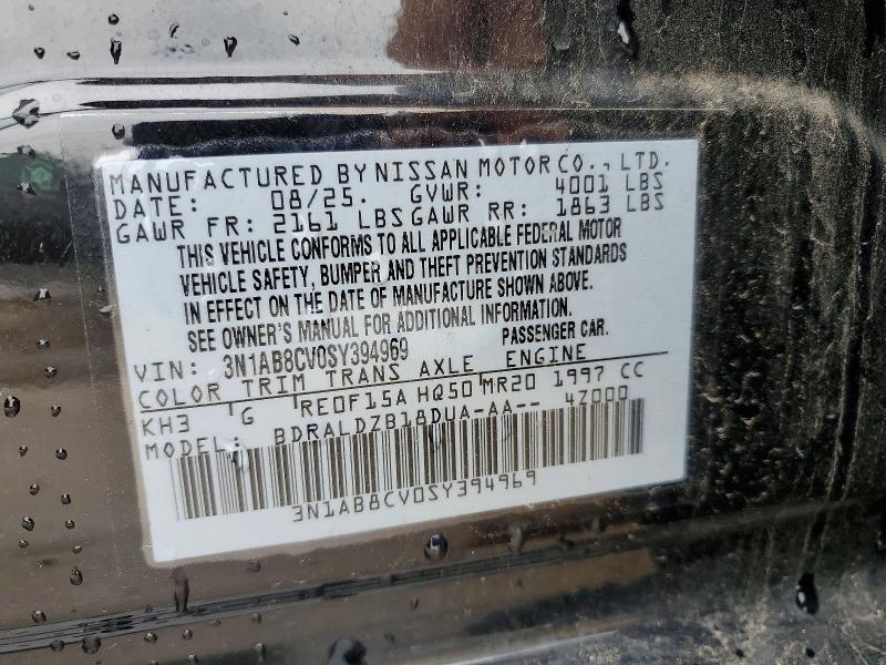 Продаж на аукціоні авто 2025 Nissan Sentra, vin: 3N1AB8CV0SY394969, номер лоту: 61356896