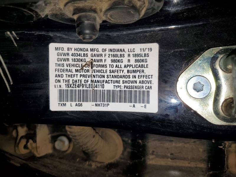 Продаж на аукціоні авто 2020 Honda Insight, vin: 19XZE4F91LE004110, номер лоту: 59824846