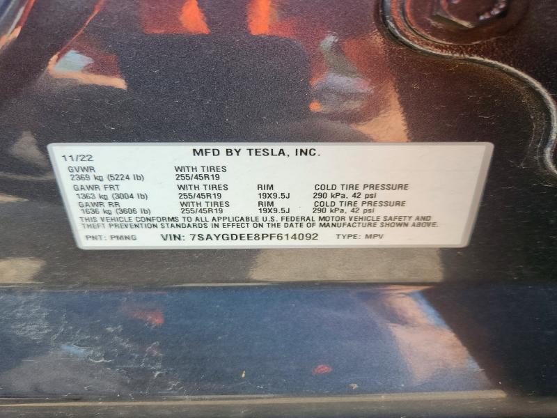53562656 :رقم المزاد ، 7SAYGDEE8PF614092 vin ، 2023 Tesla Model Y مزاد بيع