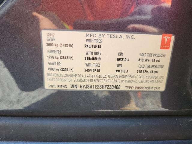 Auction sale of the 2017 Tesla Model S, vin: 5YJSA1E23HF230408, lot number: 62322866