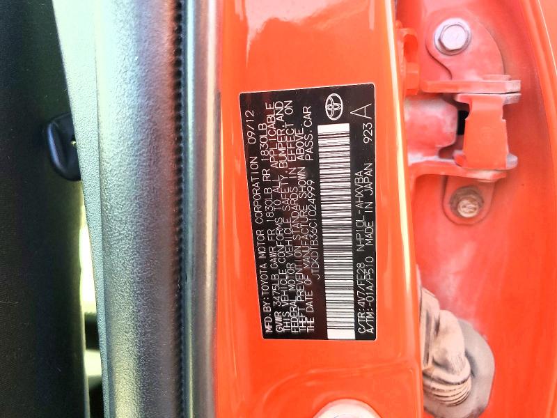Aukcja sprzedaży 2012 Toyota Prius, vin: JTDKDTB36C1024999, numer aukcji: 59236406