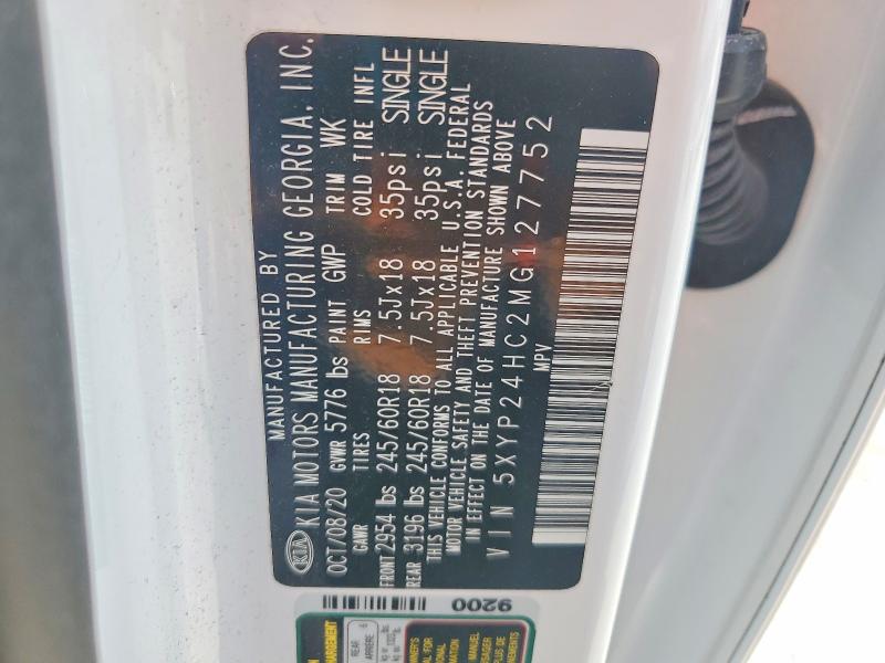 62162856 :رقم المزاد ، 5XYP24HC2MG127752 vin ، 2021 Kia Telluride مزاد بيع