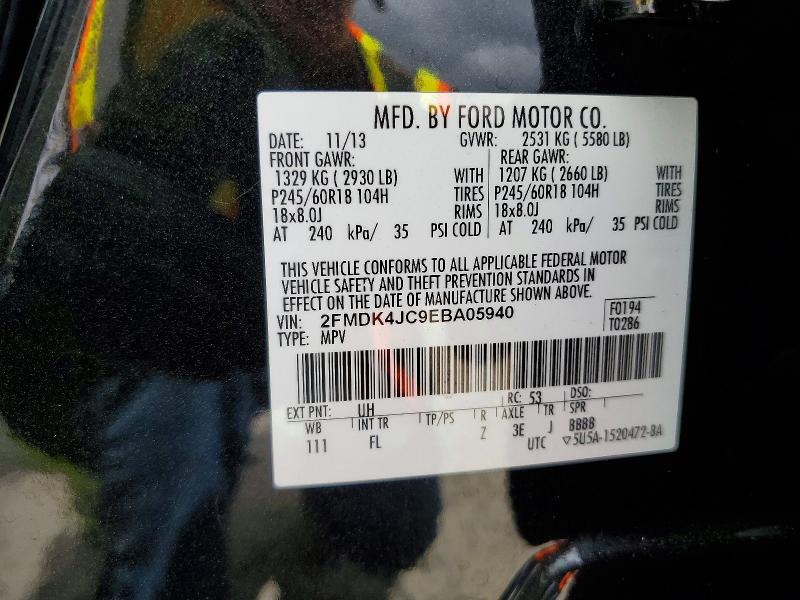 Продажа на аукционе авто 2014 Ford Edge, vin: 2FMDK4JC9EBA05940, номер лота: 60378146
