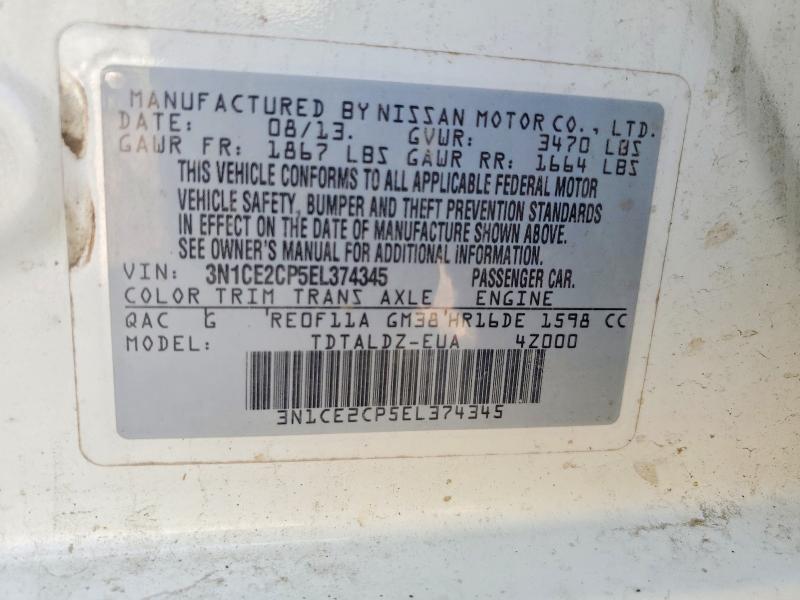 Aukcja sprzedaży 2014 Nissan Versa Note, vin: 3N1CE2CP5EL374345, numer aukcji: 60927786