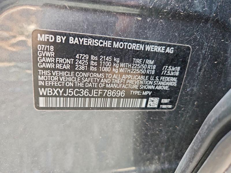 Aukcja sprzedaży 2018 Bmw X2, vin: WBXYJ5C36JEF78696, numer aukcji: 61356996
