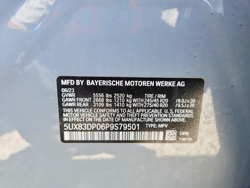 2023 Bmw X3 მანქანა იყიდება აუქციონზე, vin: 5UX83DP06P9S79501, აუქციონის ნომერი: 57522376