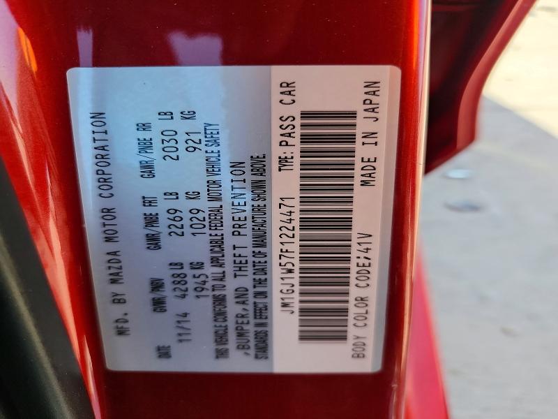 2015 Mazda 6 მანქანა იყიდება აუქციონზე, vin: JM1GJ1W57F1224471, აუქციონის ნომერი: 59712686