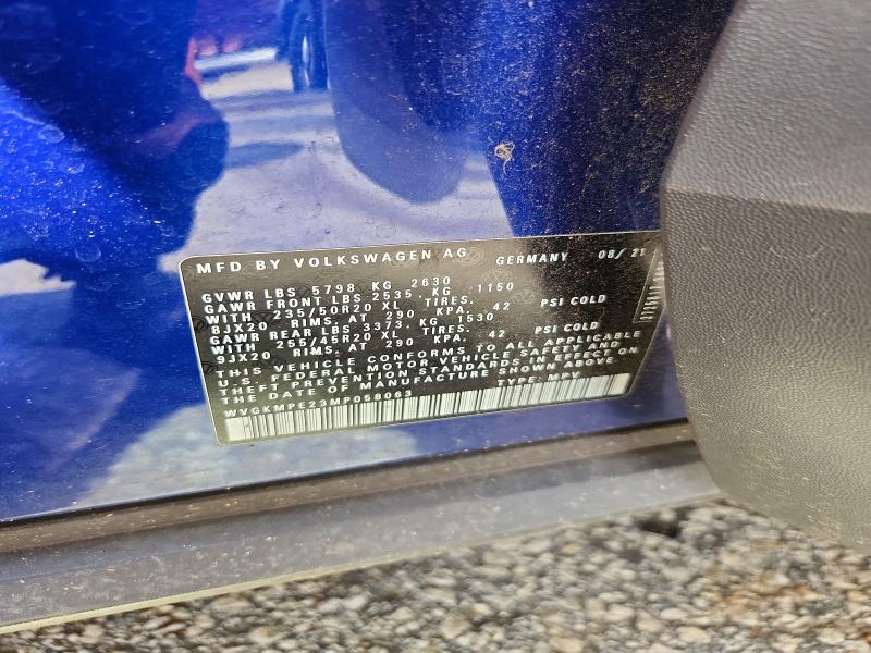 Продажа на аукционе авто 2021 Volkswagen Id.4, vin: WVGKMPE23MP058063, номер лота: 61729066