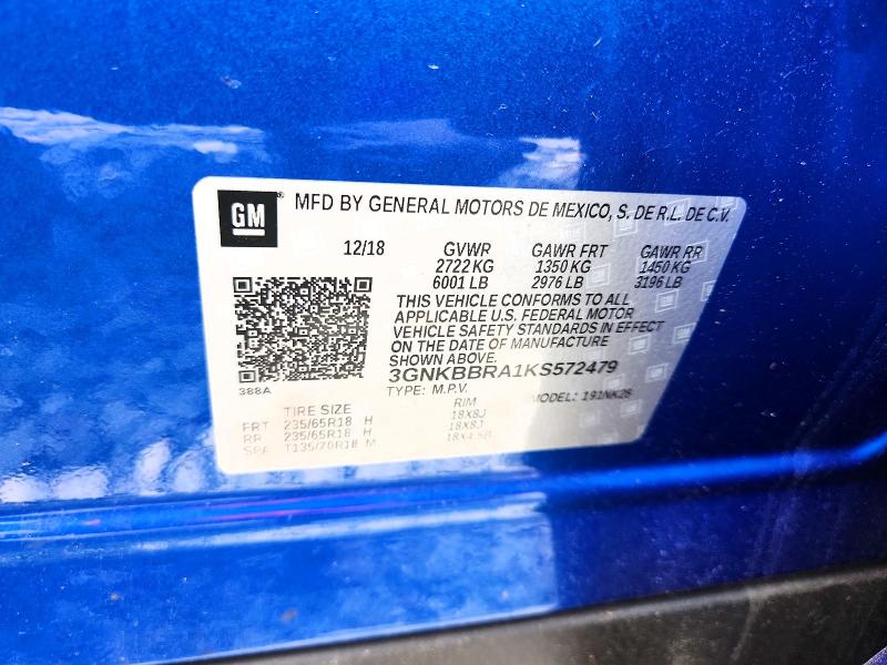 Продаж на аукціоні авто 2019 Chevrolet Blazer, vin: 3GNKBBRA1KS572479, номер лоту: 60964426