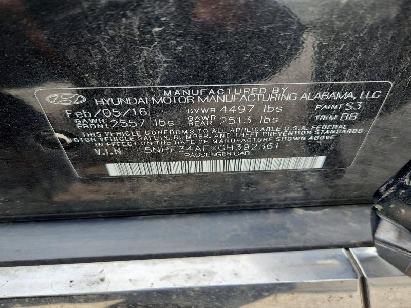 62105636 :رقم المزاد ، 5NPE34AFXGH392361 vin ، 2016 Hyundai Sonata مزاد بيع