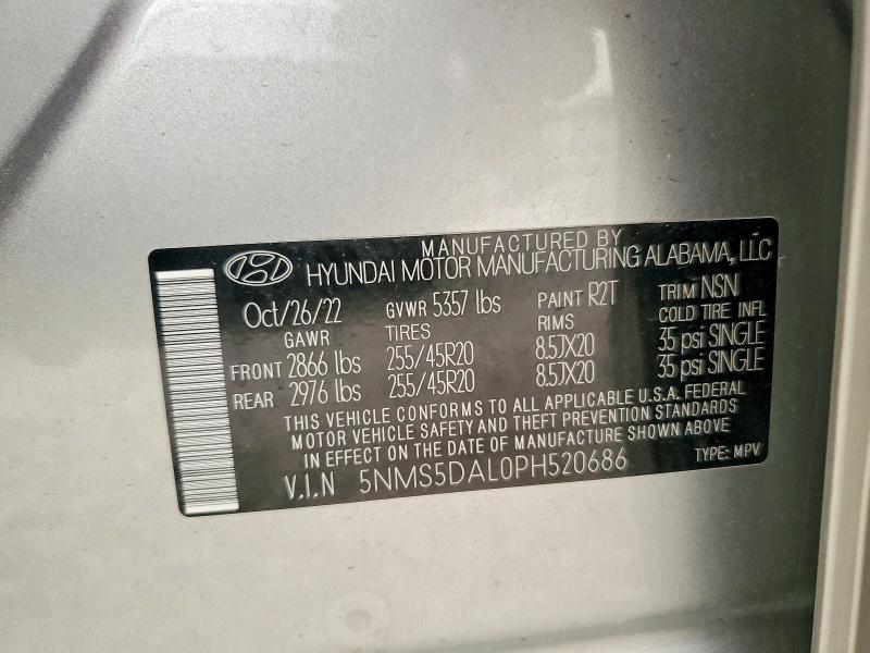 Aukcja sprzedaży 2023 Hyundai Santa Fe, vin: 5NMS5DAL0PH520686, numer aukcji: 60121126