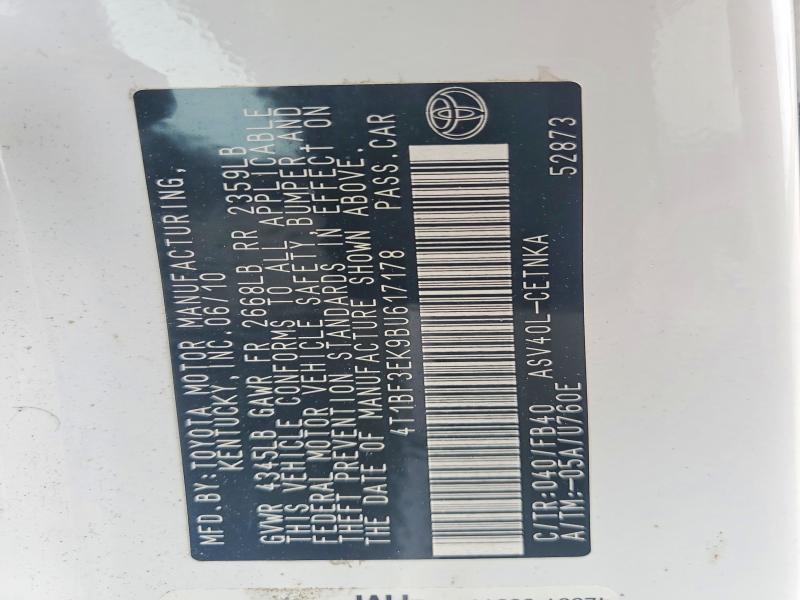 Продаж на аукціоні авто 2011 Toyota Camry, vin: 4T1BF3EK9BU617178, номер лоту: 60839446