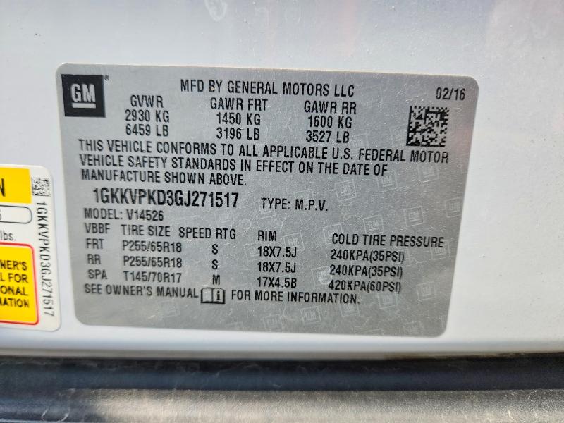 Продаж на аукціоні авто 2016 Gmc Acadia, vin: 1GKKVPKD3GJ271517, номер лоту: 60015136