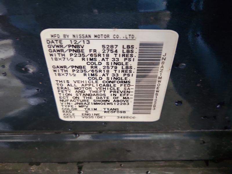 Продажа на аукционе авто 2014 Nissan Murano, vin: JN8AZ1MW0EW512283, номер лота: 58966596