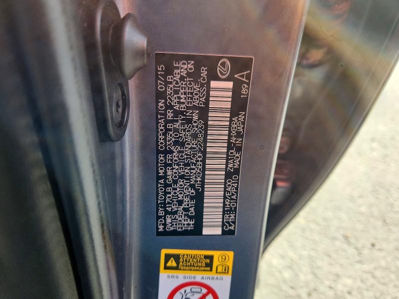2015 Lexus Ct მანქანა იყიდება აუქციონზე, vin: JTHKD5BH0F2248239, აუქციონის ნომერი: 62207846