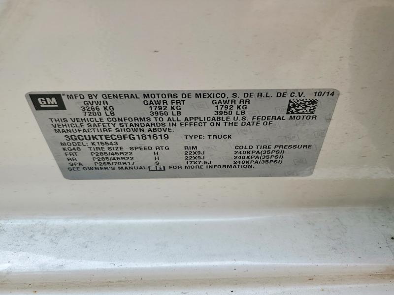 58489366 :رقم المزاد ، 3GCUKTEC9FG181619 vin ، 2015 Chevrolet Silverado مزاد بيع