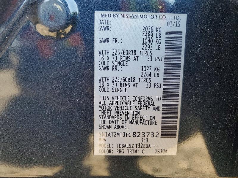 Продаж на аукціоні авто 2015 Nissan Rogue, vin: 5N1AT2MT3FC823732, номер лоту: 61536726